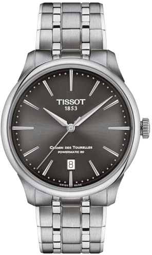 Tissot Chemin des Tourelles, Swiss Powermatic 80, 39 mm, Grey Dial, Unisex Watch