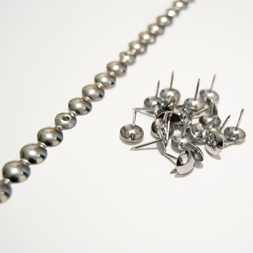 H-BOLT - Tiras de uñas decorativas universales de 5 y 10 metros para tapicería y muebles, incluye tachuelas sueltas para tapicería para una fácil instalación (11 mm cromado, 5 metros)