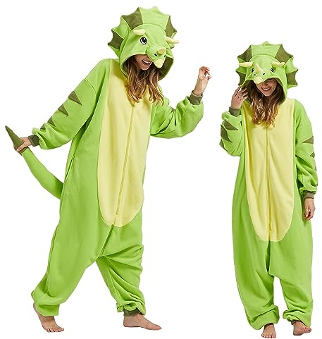 MAISUIZI – Pyjama en combinaison animal Tricératops – Costume pour adulte unisexe – Cosplay, Halloween, Noël, vêtements de nuit originaux – Costume de carnaval, M