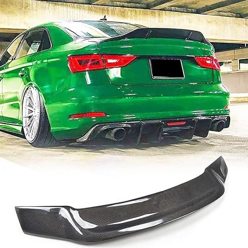 Auto Heckspoiler Kohlefaser Spoiler für Audi A3 8V Base Sline S3 RS3 Sedan 2014-2019,Kofferraumspoiler Rear Lippe Styling Karosserie-Anbauteile Tuning Ersatz Umbauzubehör