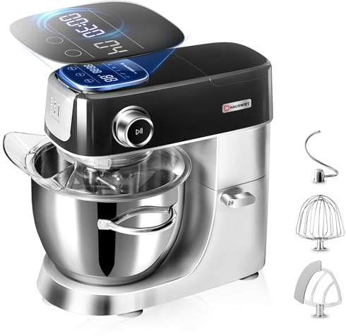 Hauswirt Stand Mixer 5.3QT XL Large, 4.5 LED Touch Screen Electric Household Stand Up Mixer, Standing Mixer 11-Speed, Dough Cake Bread Mixer – Black