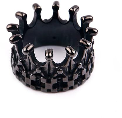 GleaMora Vintage Edelstahl Männer Kronenring Minimalistische verstellbare Ins Stil Ring Personalisierter Valentinstag Daily Casual Ring