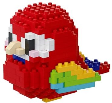 NOOLY Perroquet Kit de Briques de Construction Micro Ensemble de Blocs de Construction en Forme D'oiseau Décoration pour la Maison et Le Bureau WKLJM-01 253 Pièces (Rouge)