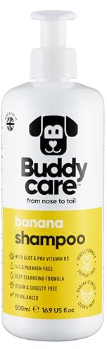 Shampooing pour Chien à la Banane de Buddycare - Shampooing nettoyant en Profondeur pour Chiens - Parfum fruité - avec aloès Vera et provitamine B5 (500ml)