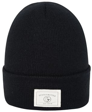 SCHIETWETTER Strickmütze Seemannsgarn, Wintermütze, 100% Acryl, kuschelig und weich schwarz OS