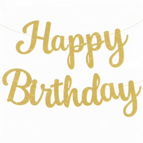 Striscione Buon Compleanno, Scritta Happy Birthday Glitter in Carta, DIY Decorazioni Compleanno per Feste, Scritta Buon Compleanno da Appendere per Adulti e Donne, Oro/Rosa (Oro)