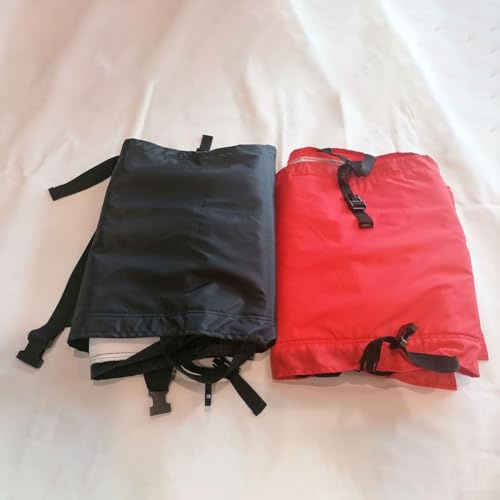 Eawfgtuw Tablier de protection pour tronçonneuse pour homme et femme, ceinture réglable et sangles de jambe, polyester 1000D résistant aux coupures, rouge ou noir (rouge, M)