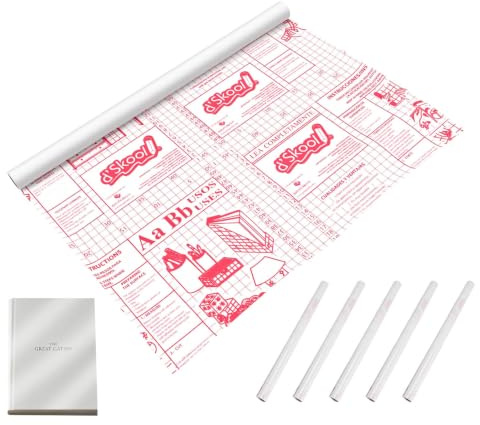 Buchschutzfolie selbstklebend 5 m x 45 cm, glasklar zuschneidbar für Bücher Hefte und Schulmaterial, robust reißfest aus PP Material für Schule und Zuhause