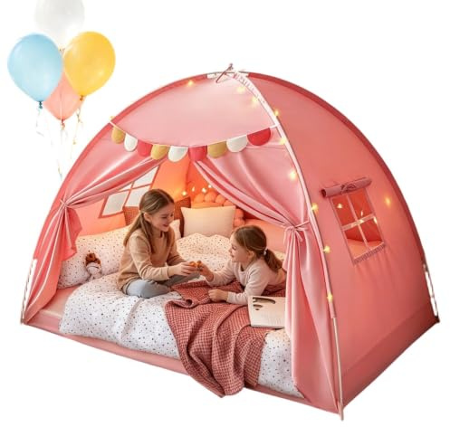 Kids Bed Tent Canopy Breathable Privacy Space Blackout Portable