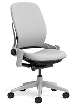 Steelcase Leap Task Chair: Platinum Base - Armless - No Headrest - Hard Floor Casters