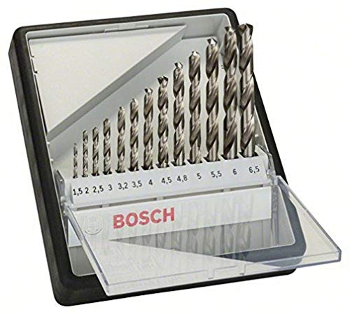 Bosch Professional 13 pcs. HSS-G Metal Drill Bit Set (for metal, Ø 1,5-6,5 mm, Robust Line, Accessory Drill Driver)