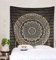 raajsee Indisch Wandteppich Mandala schwarzes Gold, Boho WandDeko, Aesthetic Room Décor, Wandtuch Mandala, Wandbehang Psychedelic 208X210 CM