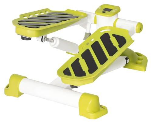 HOMCOM Portable Mini Stepper, Steppers for Exercise Workout with LCD Display Monitor, Anti-skid Foot Pedals for Home Gym Office, Yellow
