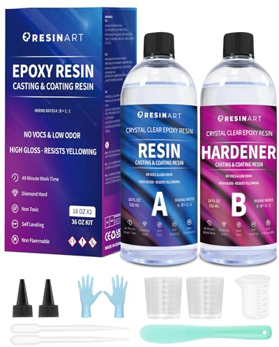 EPRESINART Epoxidharz, 36oz/1064ml 1:1 Ratio, Ungiftiges, klares Epoxidharz Holz Kit, Kunstgestaltung, Restaurierung, Wandfliesen, Bodenbeläge