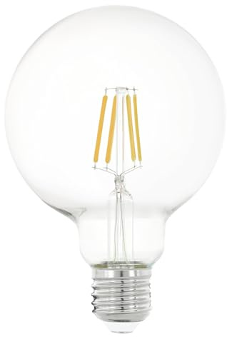 EGLO E27 LED Lampe, Glühbirne Globe klassisch, Leuchtmittel für Retro Beleuchtung, 4 Watt (entspricht 40 Watt), 470 Lumen, warmweiß, 2700 K, Edison Birne G95, Ø 9,5 cm