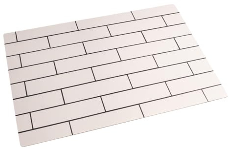Bessie Bakes White Subway Tile with Black Grout Replicated Photography Backdrop 2 Feet Wide x 3 Feet Long 3 mm Thick