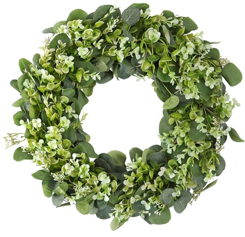 Betylifoy Eukalyptuskränze für die Haustür Frühling und Sommer Grüner Kranz Bauernhaustürkranz Das Ganze Jahr über Kränze für die Haustür im Innenbereich