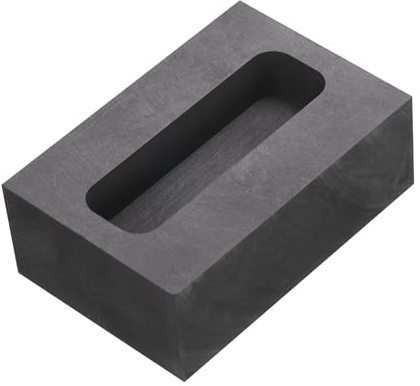 sourcing map Molde de Lingote de Grafito para Fundición de Metales de Oro, Plata y Cobre, 1.77x0.55x0.39 (100G de Oro/52G de Plata)