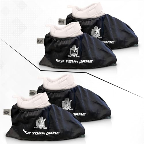 Ace Hockey Botines deslizantes para un Deslizamiento Suave (Reutilizables, Lavables), compatibles con Todas Las Tablas deslizantes de Fitness/Hockey, diseño Deslizante, Talla única