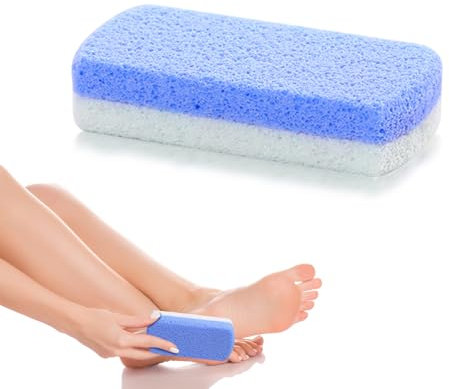 CALLYSONIC Soin des pieds en pierre ponce (blanc-bleu), pierre ponce, soin des pieds, enlever les callosités des pieds et lisser la peau, pierre ponce, pierre ponce