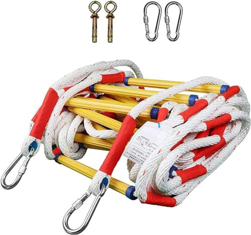 Fire Escape Ladder, Fire Escape Rope Ladder, Fire Escape Ladder Emergency Fire Escape Ladder With Hooks Fast To Deploy Safety Rope Ladde