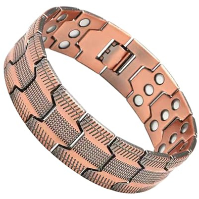 Hitburu Pulsera Magnética Para Hombre - Pulseras De Cobre Magnéticas Para Hombre | Brazalete Ajustable Para Energía Salud Ejercicio Cumpleaños Oficio Actividades Laborales