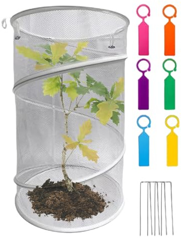 Protectores de plantas de animales, redondos, reutilizables, plegables, transpirables, suministros de jardinería con estacas, protección de plantas de jardín, para interiores y exteriores, macetas