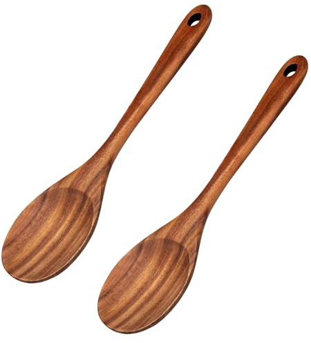 2 Piezas Cuchara de Madera Grande 31.2 cm, Cucharas de Madera para Cocinar