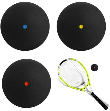 NONDK 3 Squashbollar - Squashboll med en Prick, Hållbar och Studsande, Bra för Nybörjare, Mellannivå, Juniorer, Tävlingsträning