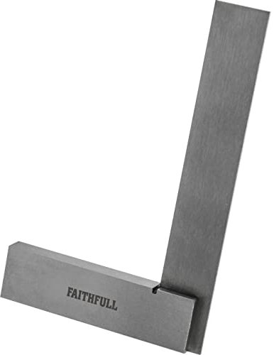 Équerre de menuisier Faithfull Engineers en acier 100 mm (4 po) – Lame en acier trempé rectifiée avec précision, outil de marquage, de mesure et de traçage précis pour le travail du métal et du bois