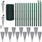 vidaXL Maschendrahtzaun Set 25x1,7m Stahl Grün Maschendraht Gartenzaun Zaun