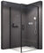 BERNSTEIN Duschkabine 100 x 100 x 195 cm ESG-Glas Duschabtrennung EX416S mit schwarzem Rahmen mit Nano, Eck-Dusche mit Hebe-Senk-Mechanismus flexible Montage der Drehtür