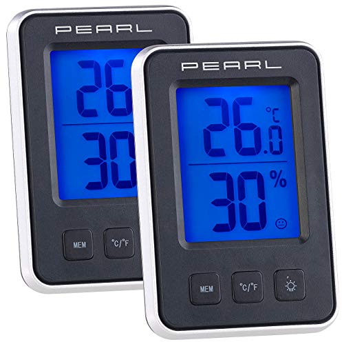 PEARL Raum-Hygrometer: 3er-Set digitale Thermometer/Hygrometer, Komfortanzeige, LCD-Display (Digital-Thermo-Hygrometer, Heimhygrometer)