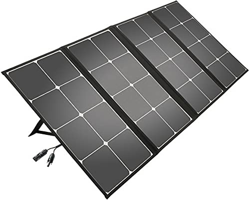 Litionite Arun 120W Fällbar och bärbar solpanel med lutande stöd - MC4 / DC-anslutning - Laddare för Power Bank/Externt batteri/Power Generator och andra enheter med DC
