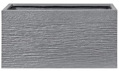 Moderner Blumentopf 60 x 29 x 30 cm rechteckig grau Outdoor Topf Myra