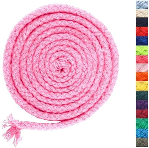 5mm * 295ft Macrame Cord Natural Cotton Rope 8 Strand Braided Cotton String for Craft Knitting Thread for Wall Hanging and DIY Crafts(HPK)