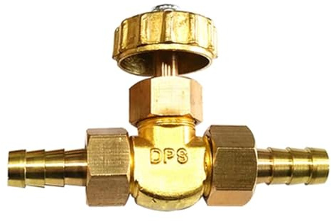 Armbåge mässing nålventil för gas/luft/Lpg mässingsslang kontrollventil parallell nålventil Ø8 mm