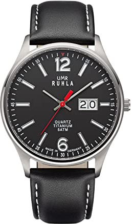 UMR RUHLA Classic 17077, Armbanduhr, Herren, Quarz, Big Date, Lederband, 3 bar