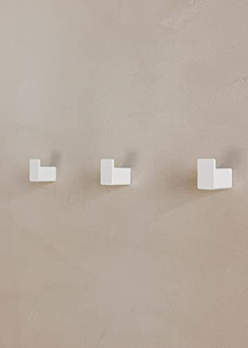 Metallbude Kleiderhaken PALO - 3er Set Weiß - Minimalistische Wandhaken aus Stahlrohr - Vielseitig einsetzbar - 3x3x2 cm