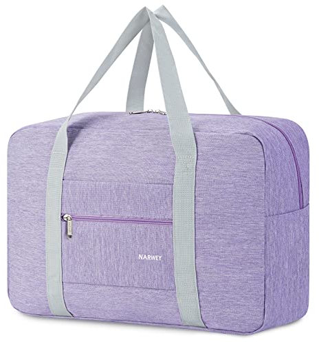 for Easyjet Airlines Cabin Bag 45x36x20 Underseat Foldable Travel Duffel Bag Holdall Tote Carry on Luggage Overnight for Women and Men 25L (Thick Series Purple)