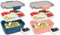 Bugucat Bento Box 2000ML 2 Set, Lunch Box Lunch Container to Go with 4 Compartment Tray, Salad Bowl with Dressing Container, Meal Prep to Go Containers for Food Fruit Snack, Built-in Reusable Spoon