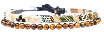 PHCOZY 2 Pcs Set Surfer Armband für Herren Damen Handgefertigt 100% wasserfest Boho Stoff Armband mit Perlen Sommer Strand Schmuck perfekt für Hippie Looks Freundschaftsarmbänder