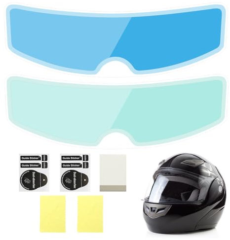 Film Anti Buee Casque Moto, Film Anti Pluie Casque Moto, avec Forfait d'Installation, Transparent HD Film Protecteur,Éclaircissant Votre Vision et Protéger la Sécurité de Conduite, pour Casque Moto