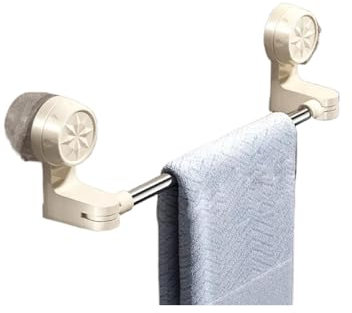 Porte Serviette Salle de Bain Porte-serviettes extensible pour salle de bain, porte-papier toilette à ventouse, étagère de rangement en acier inoxydable pour salle de bain et cuisine(Cream White-60cm)