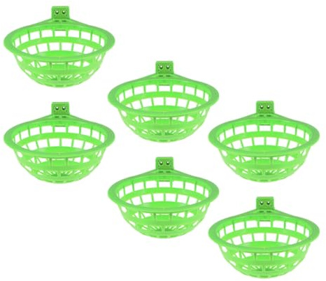 Homoyoyo 6 pièces Nids de Reproduction pour Pigeons et Perruches Lot de Bols Plastique Verts Adaptés à Élevage Incubation et Nidification des Calopsittes Petits Perroquets et Pigeons