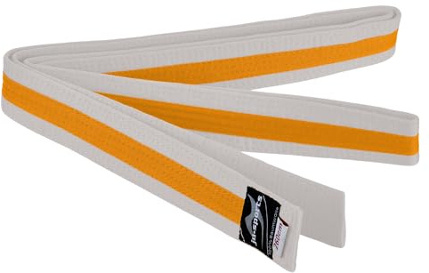 Ju-Sports Budogürtel - weiß/gelb/weiß, Baumwolle I Kampfsport Gürtel Für Budo-Sportarten, Judo, Karate uvm. I Ca. 4 cm breiter Martial Arts Gürtel I 260 cm