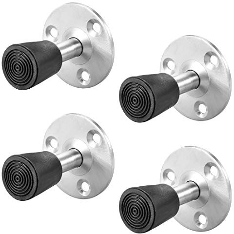sourcing map Door Stopper Stop Bumper Wall Protector Sound Dampening Wall Mount w Rubber Tip 50mm Long 4pcs