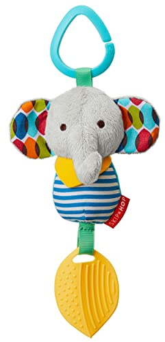 Skip Hop Bandana Buddies Baby Activity Chime & Teether Stroller Toy, Elephant, 3x2.5x7 Inch (Pack of 1)