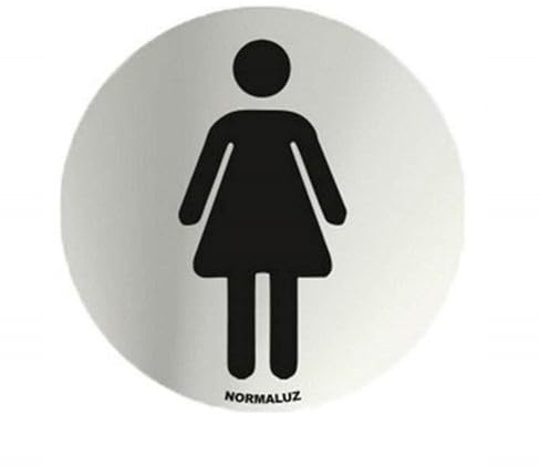 Segnale WC donna | Segnale informativo servizi igienici donna | Segnale adesivo | Segnale Bagni Signora | Acciaio inossidabile | Certificato UNE-EN ISO 9001 | Spessore 0,8 mm | Diametro 7 cm | Colore