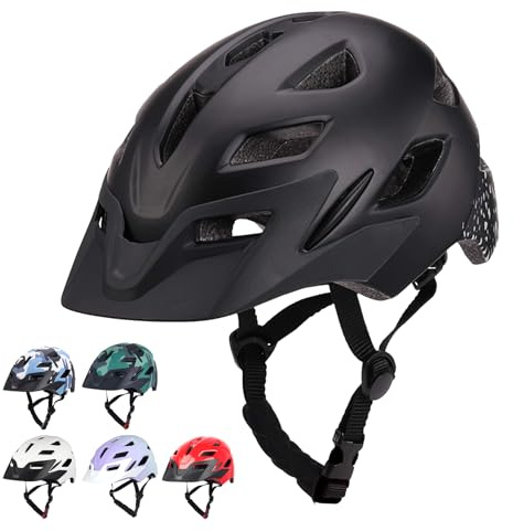 Kids Bike Helmet, Adjustable Toddler Youth Helmet with Detachable Visor & LED Light for 3-5/5-8/8-12 Years Boys Girls, Multi-Sport Helmet for Bicycle Cycling Scooter Skating, 2 Sizes